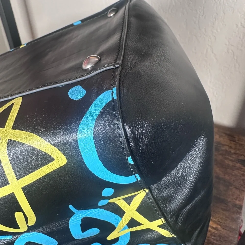 Authentic Gucci Ghost Black and Yellow Graphic Duffel Bag